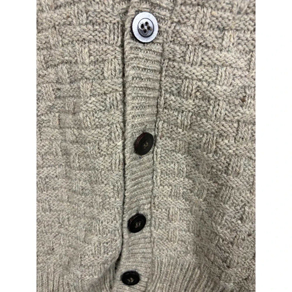 Vintage Orvis Tan 100% Wool Button Front Cardigan Sweater Vest Men M Grandpa Dad
